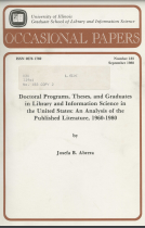 Doctoral Programs, Theses, and Graduates in Library and Information Science in the United States: An Analysis of the Published Literature, 1960-1980